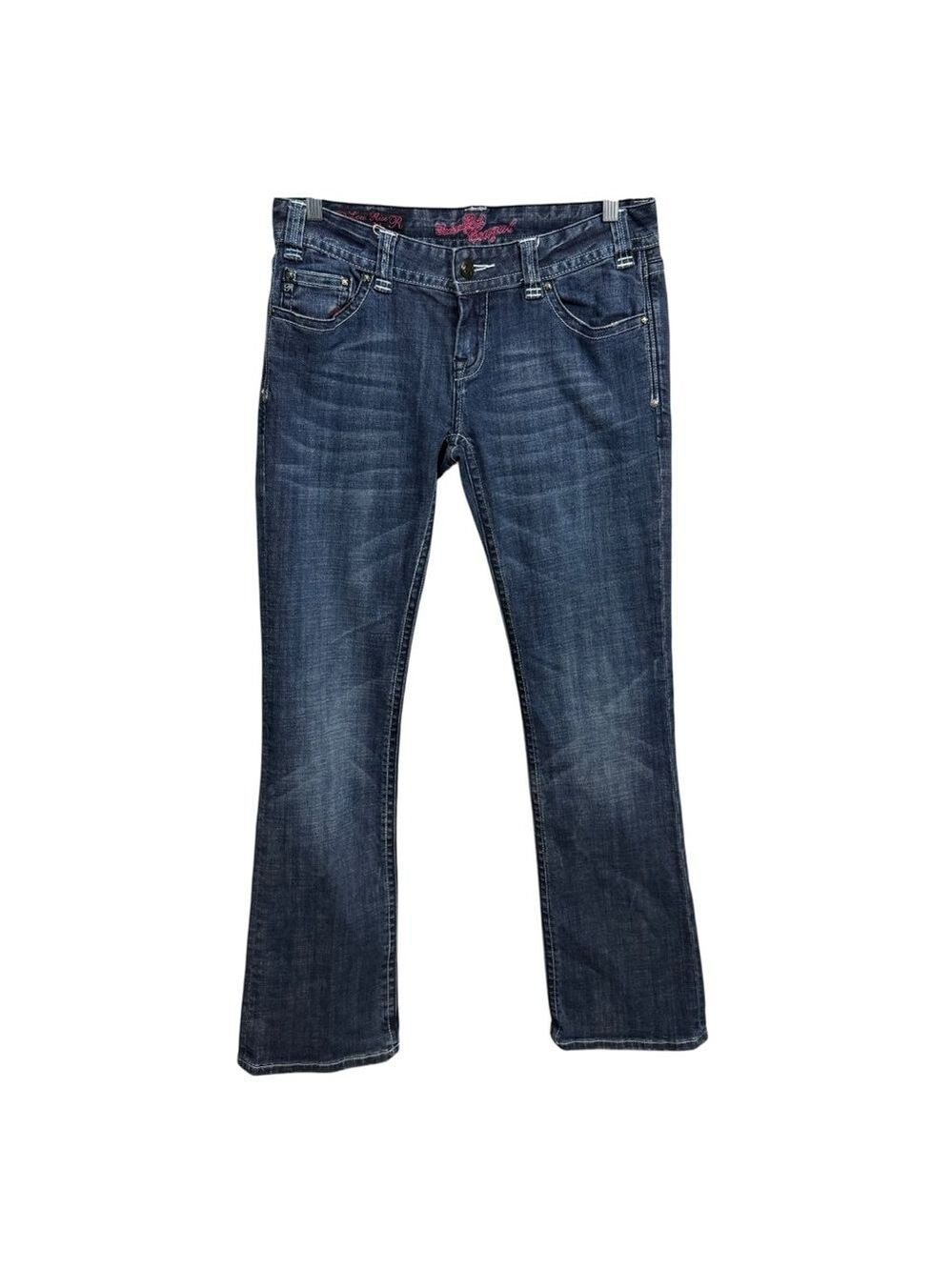 Rock & Roll Cowgirl Low Rise Bootcut Jeans Sequin Pistols Size 30x34‎